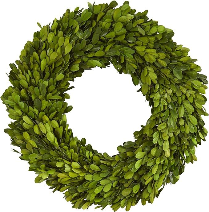Nearly Natural 14in. Preserved Boxwood Wreath | Amazon (US)