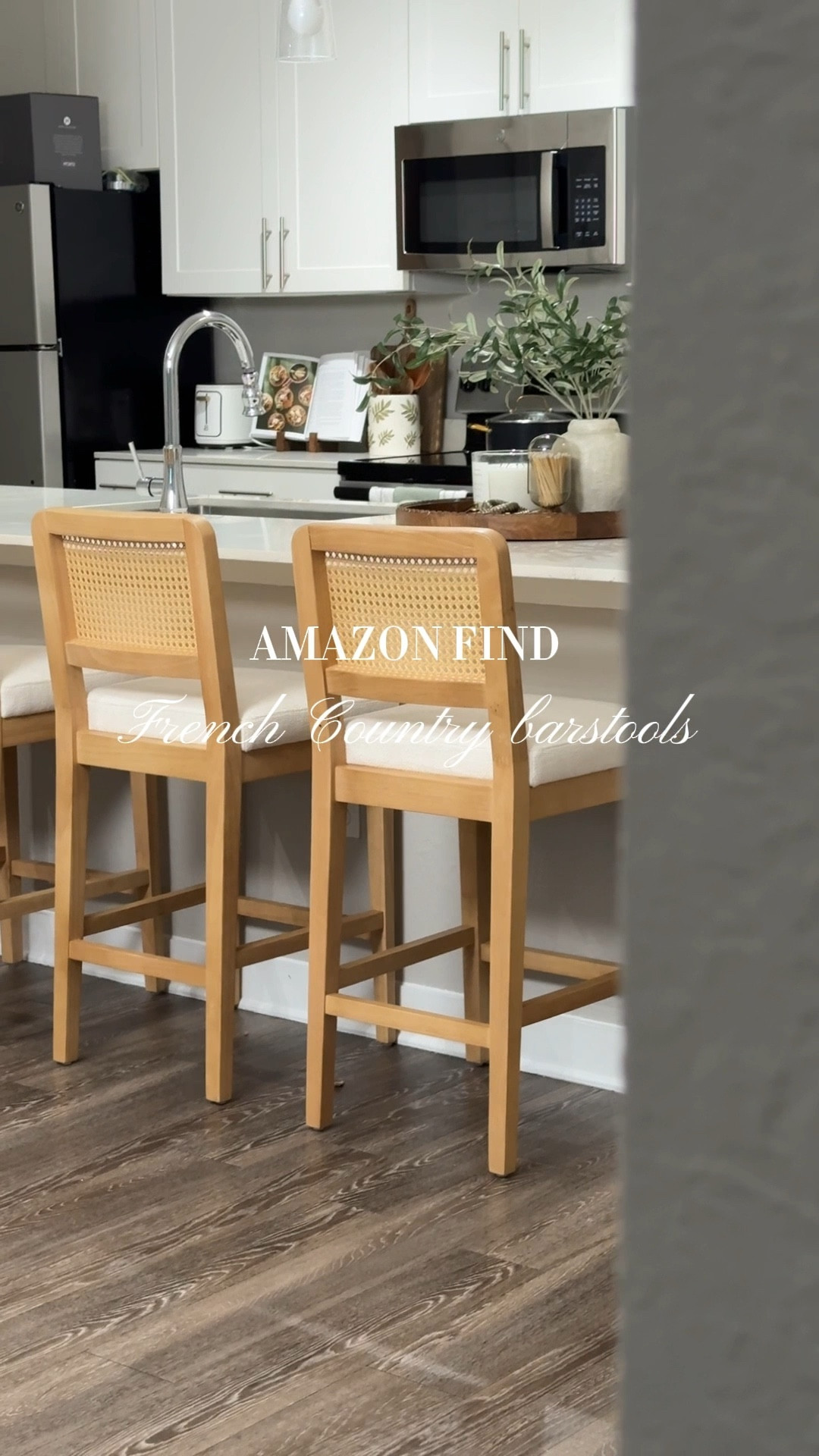 Finally found the perfect barstools for our kitchen island. The natural wood and rattan detailing add the perfect touch of warmth, and the quality is just as good as the price!🪑 


#LTKHome