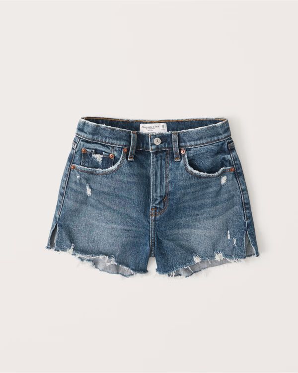 Curve Love Mid Rise Mom Shorts | Abercrombie & Fitch (US)