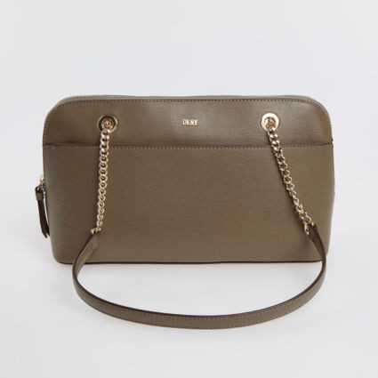 Brown Grained Shoulder Bag | TK Maxx
