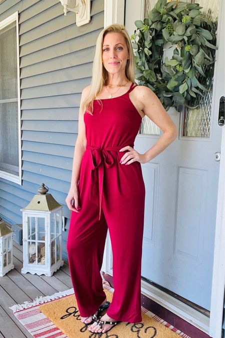 Love the details on this jumpsuit! The one shoulder and tie waist make it perfect for dressing up or down 💋

#womensfashion #amazon #amazonfind

#LTKunder50 #LTKstyletip #LTKSeasonal