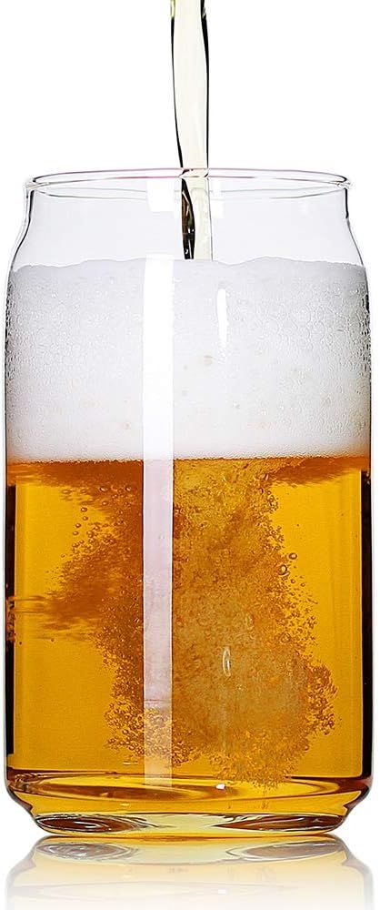 Large Beer glasses,20 oz Can Shaped Beer Glasses Set of 4,Elegant Shaped Drinking Glasses is Idea... | Amazon (US)