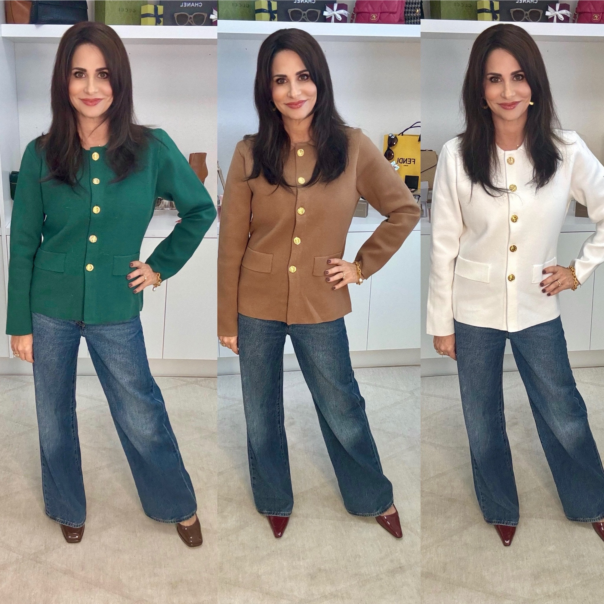 I ❤️❤️❤️❤️the cardi, sweaters lady jackets . Such a great quality and remind me of a designer brand with those buttons. Wearing a sm - available in a variety of colors . 

#LTKStyleTip #LTKSaleAlert #LTKOver40