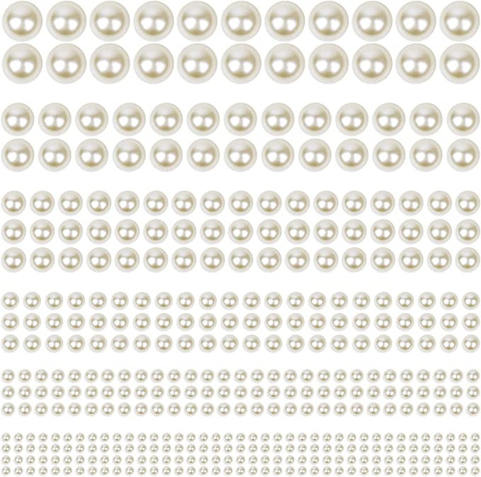 1980Pcs Self Adhesive Pearl Stickers, Shynek Pearls Sticker Gems for Hair, Face, Makeup, Eye, Nai... | Amazon (US)