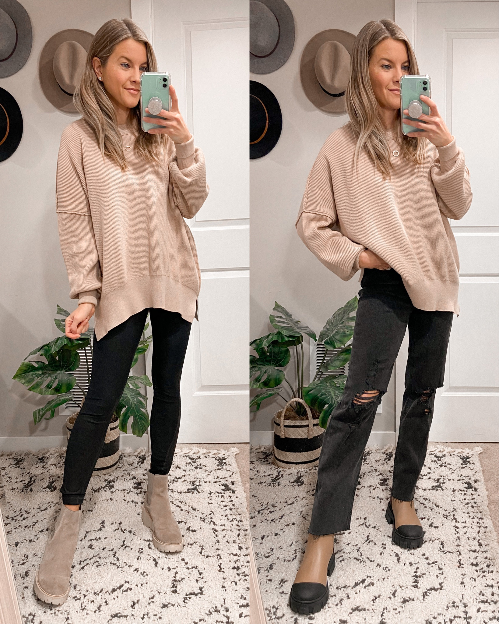 Free People Inspired Ribbed Tunic Sweater from Amazon. Khaki color, size S. 

#LTKunder50 #LTKsalealert #LTKSeasonal