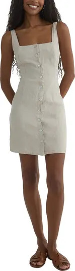 Button Front Linen Minidress | Nordstrom