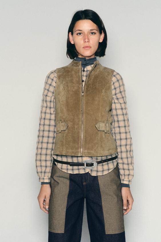 100% LEATHER TAB BODYSUIT | Zara US