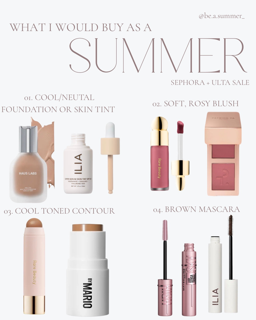 HURRY!! Sale sends soon! 🏃🏼‍♀️🛍️🛒

These are the products I’d have/ would be buying as a summer! Think all things cool toned, pink, and rosy! 🩷☀️🖇️✨