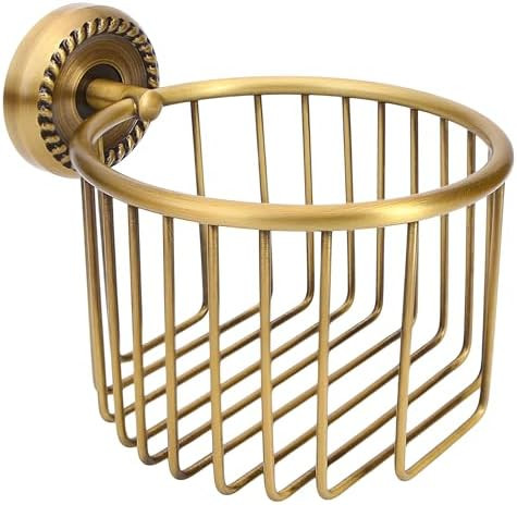 Vintage Bronze Wall Mounted Toilet Paper Holder – Antique Brass Bathroom Accessories Tissue Dis... | Amazon (US)