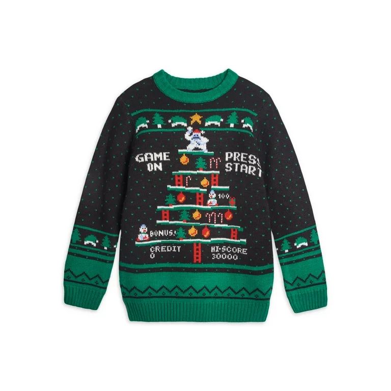 Holiday Time Big Boys Christmas Sweater, Sizes 4-18 | Walmart (US)