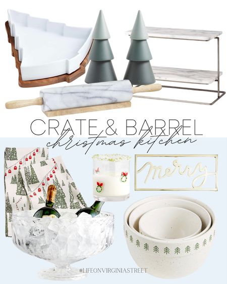 Crate & Barrel Christmas Kitchen! lam loving these fun holiday pieces! They would also be great hostess gifts!

Christmas tree casserole dish, marble rolling pin, Christmas tree salt and pepper mill, tiered serving tray, merry trivet, Christmas mixing bowls, wreath low ball glasses, punch bowl, Christmas kitchen towel set

#LTKGiftGuide #LTKSeasonal #LTKHoliday