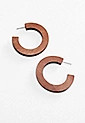 Dark Wood Hoop Earrings | Maurices