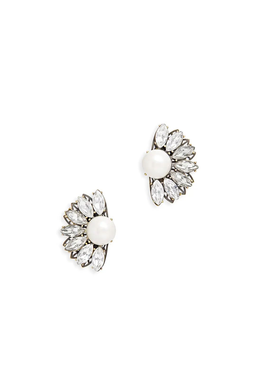 Ella Carter Crystal Fan Earrings | Rent The Runway
