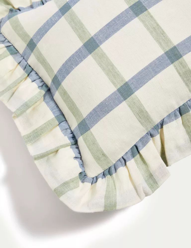 Cotton with Linen Checked Bolster Cushion | Marks & Spencer (UK)