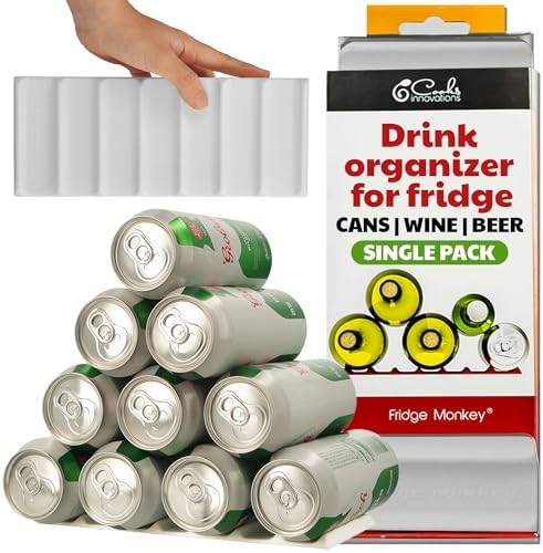 Fridge Monkey Mat - Wine & Soda Can Organizer for Refrigerator - Drink Organizer Holder Makes Can... | Amazon (US)