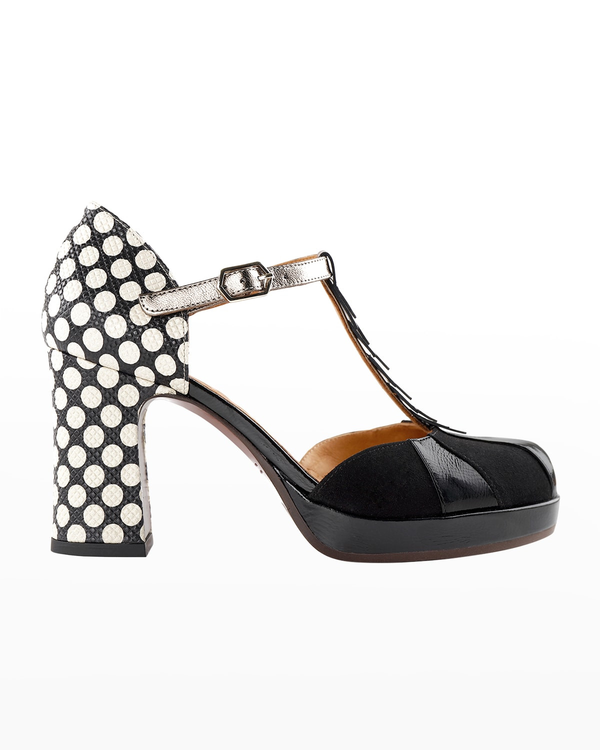 Dafaba Mixed Leather Mary Jane Pumps | Neiman Marcus
