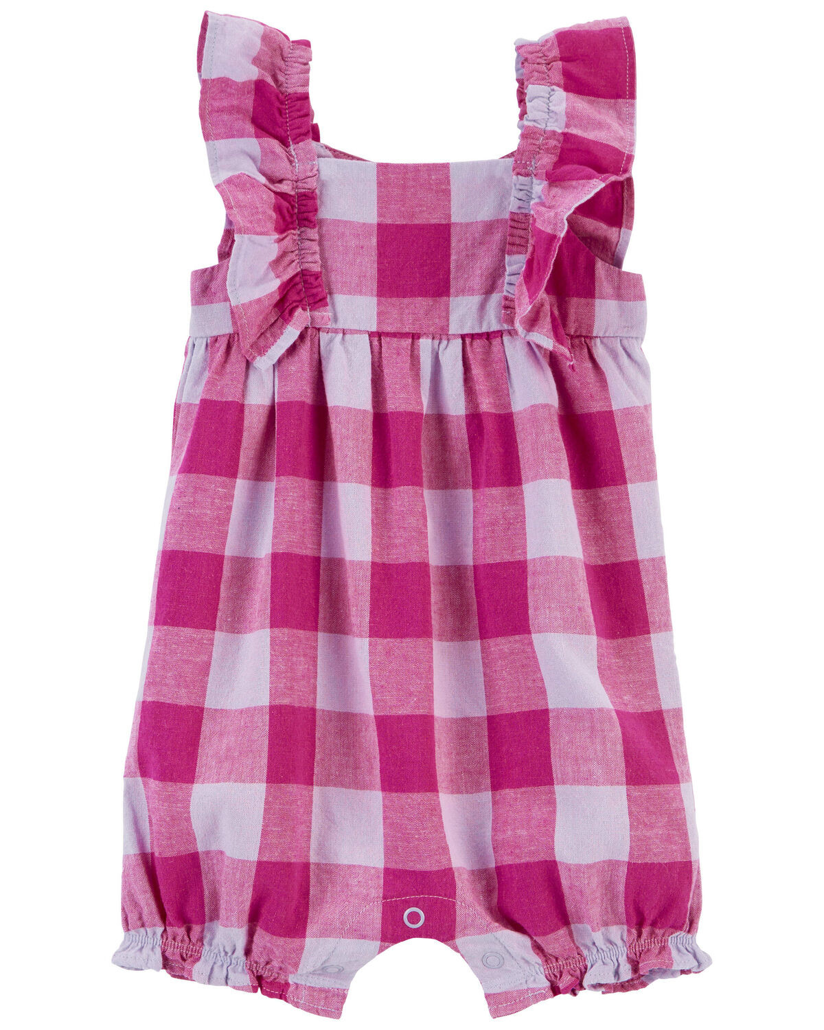 Purple Baby Plaid Romper Made With LENZING™ ECOVERO™  | carters.com | Carter's