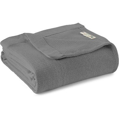 Whisper Organics, 100% Organic Woven Cotton Blanket, Breathable GOTS & Fairtrade Certified, Grey  - Queen/Full | Target