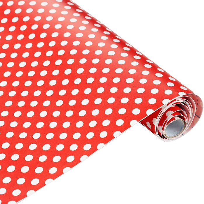 Self Adhesive Vinyl Red Polka Dot Contact Paper Shelf Drawer Liner Cabinets Dresser Furniture Lin... | Amazon (US)