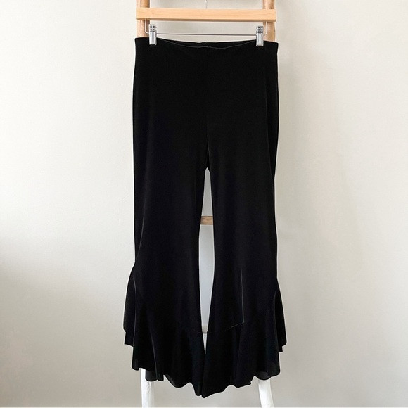 [bailey 44] velvet petunia ruffle flare pants black | Poshmark