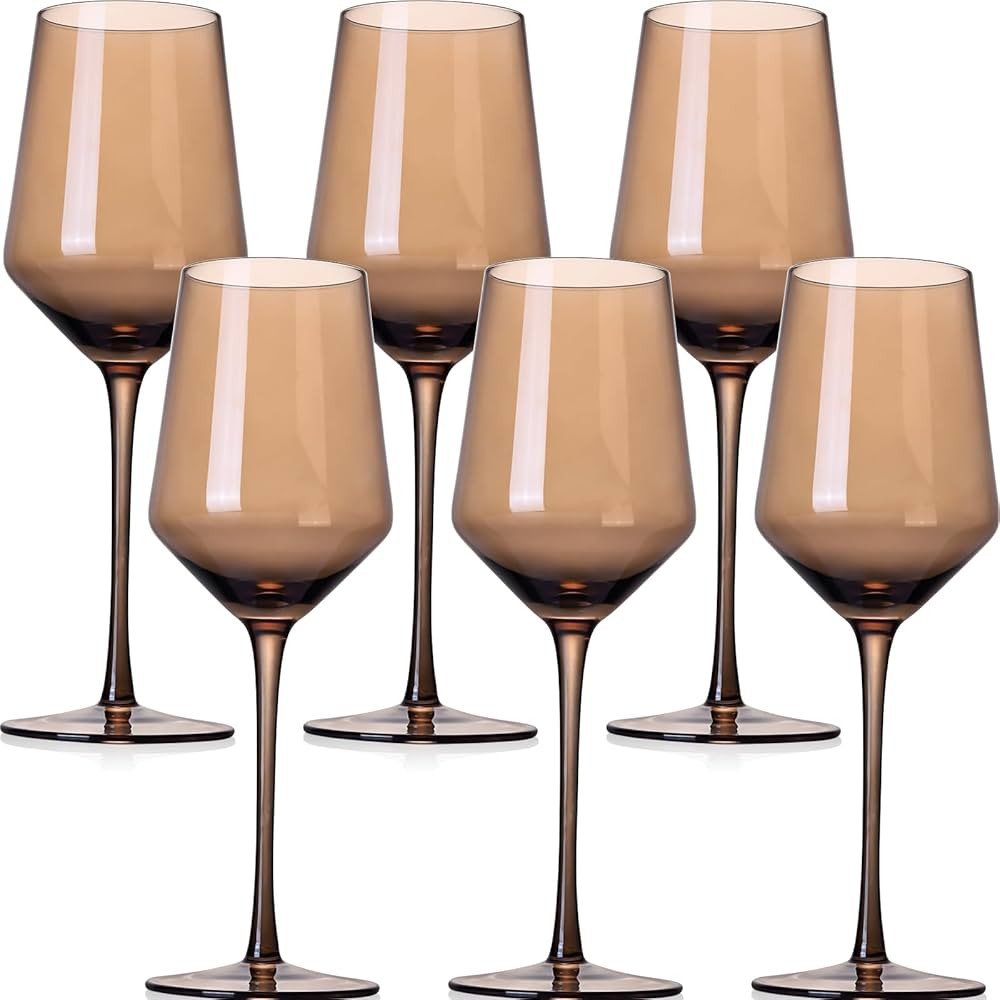 COMFIT Gray Wine Glasses Set of 6, 15oz Colored Red/White Wine Glass for Home, Party, Wedding, Wi... | Amazon (US)