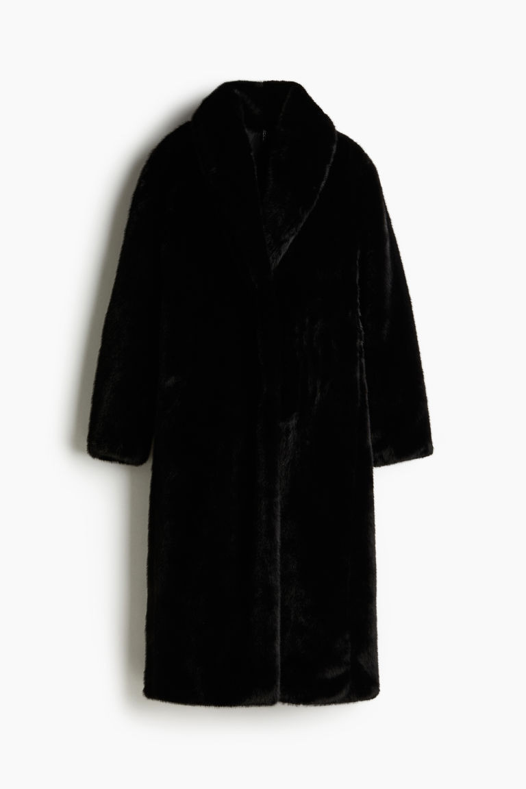 H & M - Fluffy coat - Black | H&M (UK, MY, IN, SG, PH, TW, HK)
