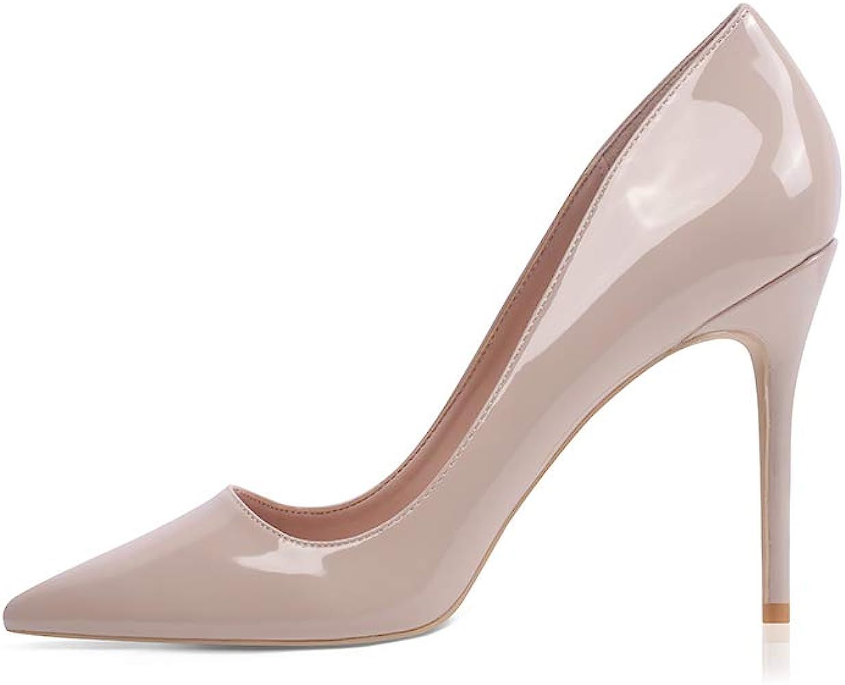 High Heels, Women Pumps Shoes 10cm/4 inch Pointed Toe Heels Stiletto Sexy Prom Club Basic Heels | Amazon (US)