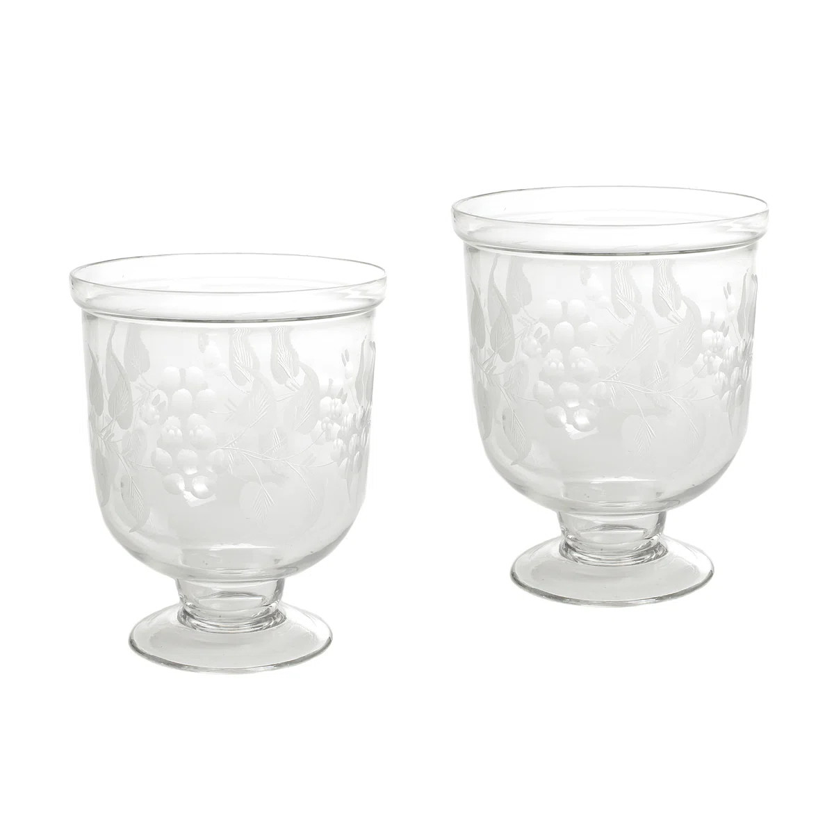 Darby Home Co Antique Leaf Etched Glass Hurricane | Wayfair | Wayfair North America
