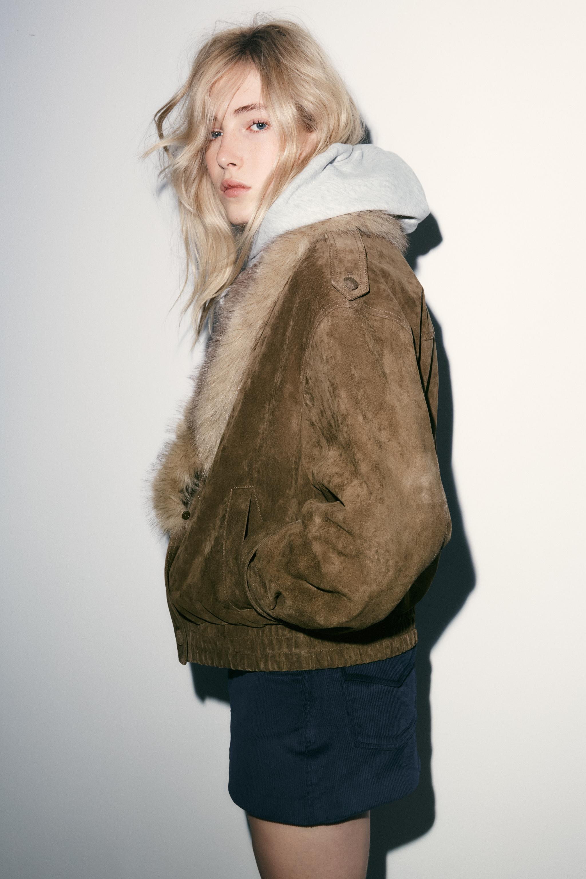 100% SUEDE LEATHER JACKET WITH FUR | Zara US