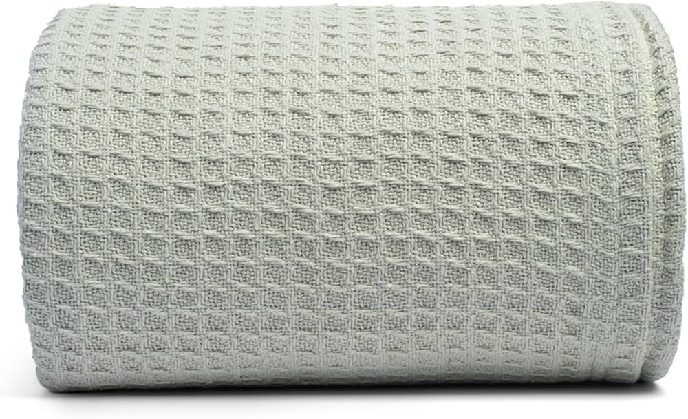 Salt Earth 100% Cotton Waffle Throw Blanket Twin 68"x92" Sea Foam | Amazon (US)