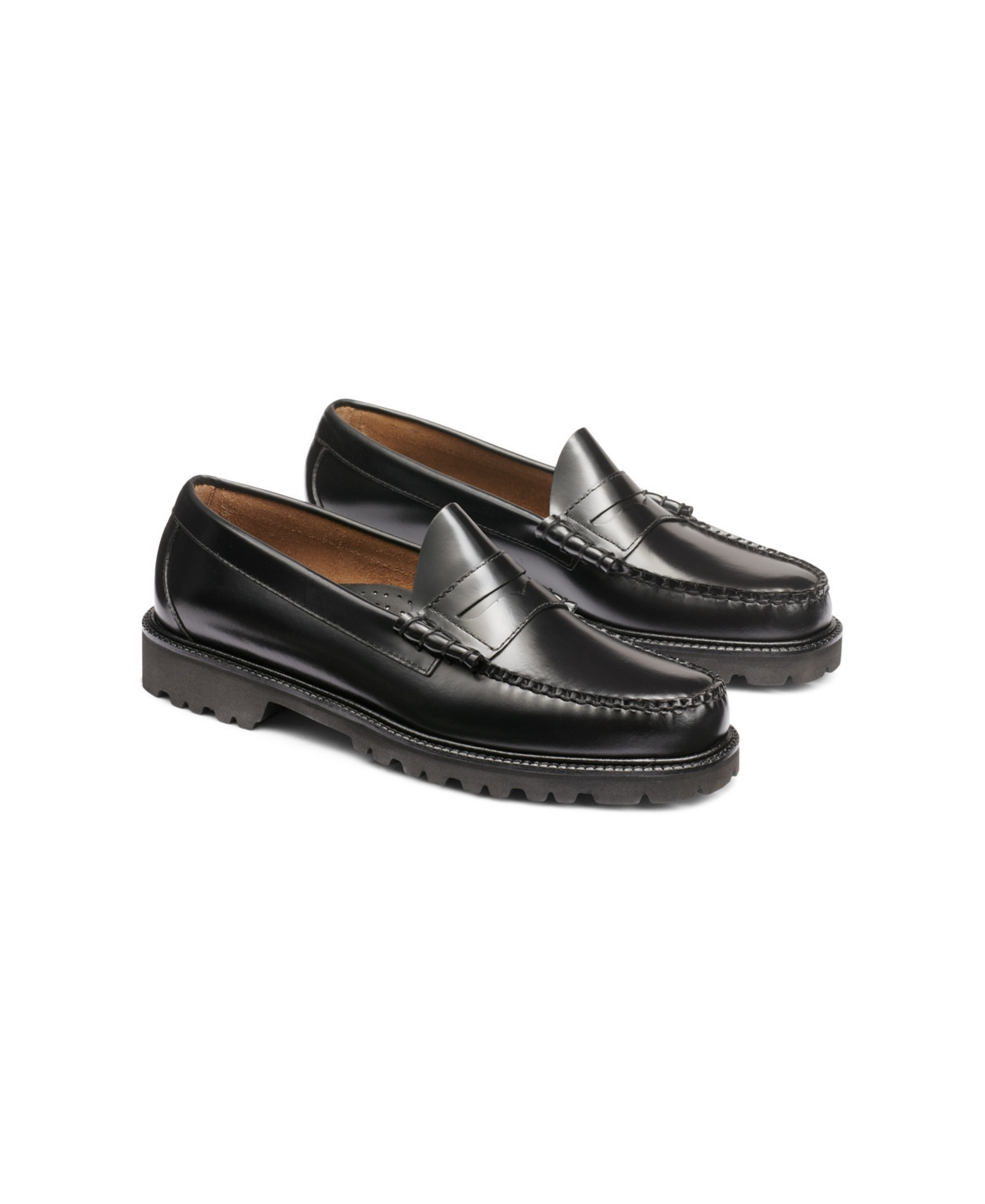 G.h.bass Men's Larson Lug Weejuns Penny Loafers - Black | Macy's