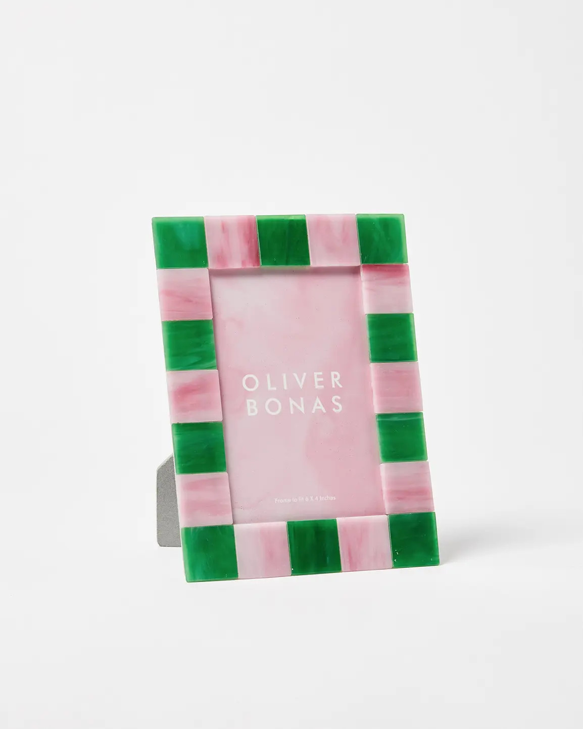 Alyssa Pink & Green Glass Photo Frame 4x6" | Oliver Bonas (Global)