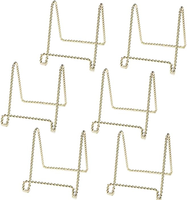 HOHIYA 6 Pack 3″ Gold Plate Display Stands Twist Wire Iron Easel Holders for Decorative Plates ... | Amazon (US)