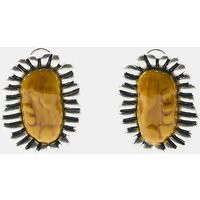 Zara - Metallic Resin Texture Earrings - Silver - M - Woman | Zara US