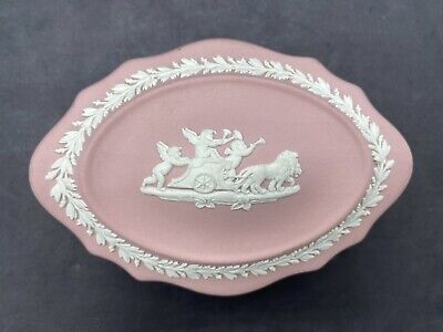 Wedgwood Pink Jasperware Lidded Dome Covered Oblong Trinket Box Cherubs | eBay US