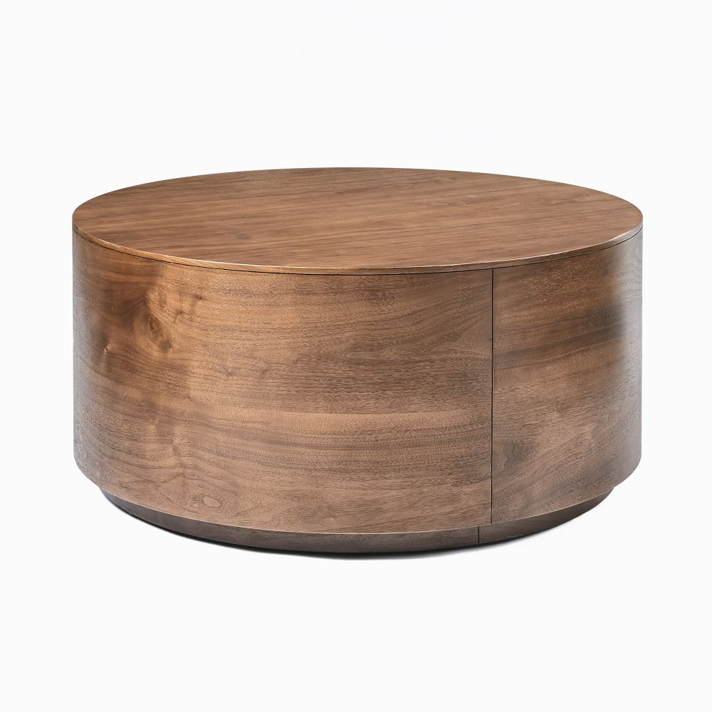 Volume Round Drum Coffee Table (36"&ndash;44") - Wood | West Elm (US)