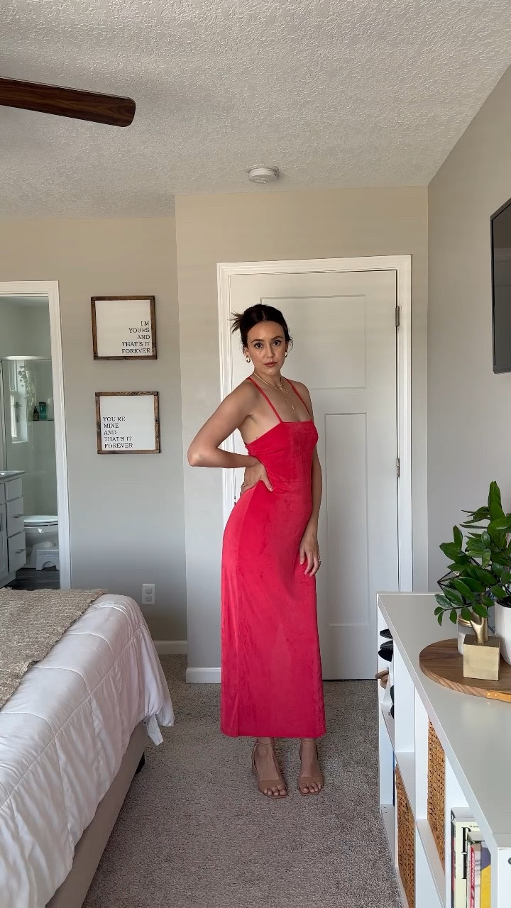 Women’s dress. Spaghetti strap dress. Lace back dress. Date night dress. Pink dress. Hot pink dress. 

#LTKstyletip #LTKFind #LTKunder50