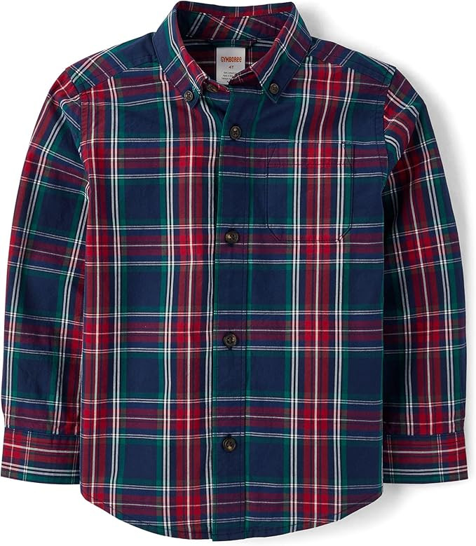 Gymboree Boys and Toddler Long Sleeve Linen Button Up Shirt | Amazon (US)