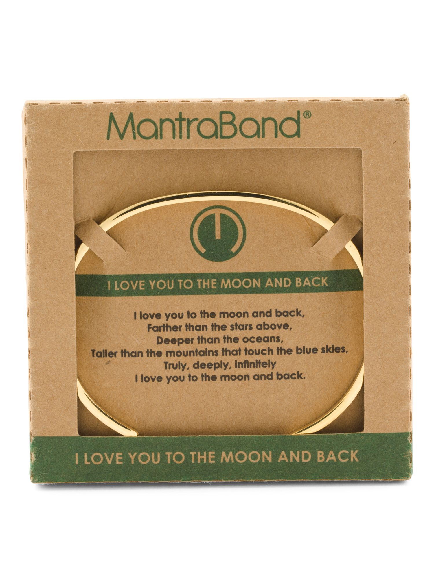 18k Gold Plated I Love You To The Moon And Back Mantra Bracelet | TJ Maxx