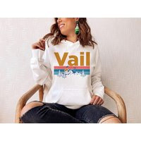 Vail Hoodie, Retro Mountain Sun Unisex Vail, Colorado Hoodie Sweatshirt - Personalization Available | Etsy (US)
