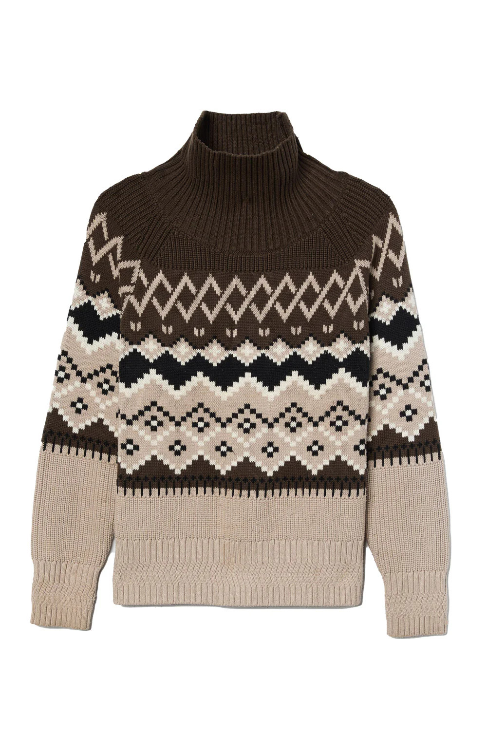 Leighton Mock Neck Ski Sweater | Coffee | Alp N Rock