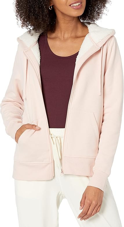Amazon Essentials Women's Sherpa-Lined Fleece Full-Zip Hooded Jacket (Available in Plus Size) | Amazon (US)