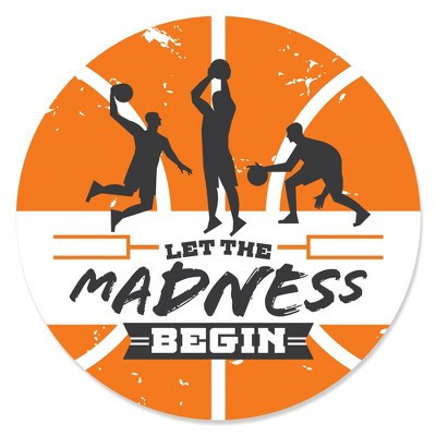 Big Dot of Happiness Basketball - Let the Madness Begin - College Basketball Party Circle Sticker Labels - 24 Count | Target