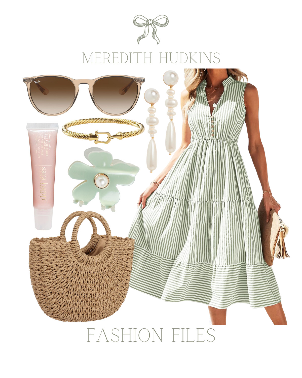 Meredith Hudkins puppy classic timeless green dress coastal style wedding guest dress resort outf... | Amazon (US)