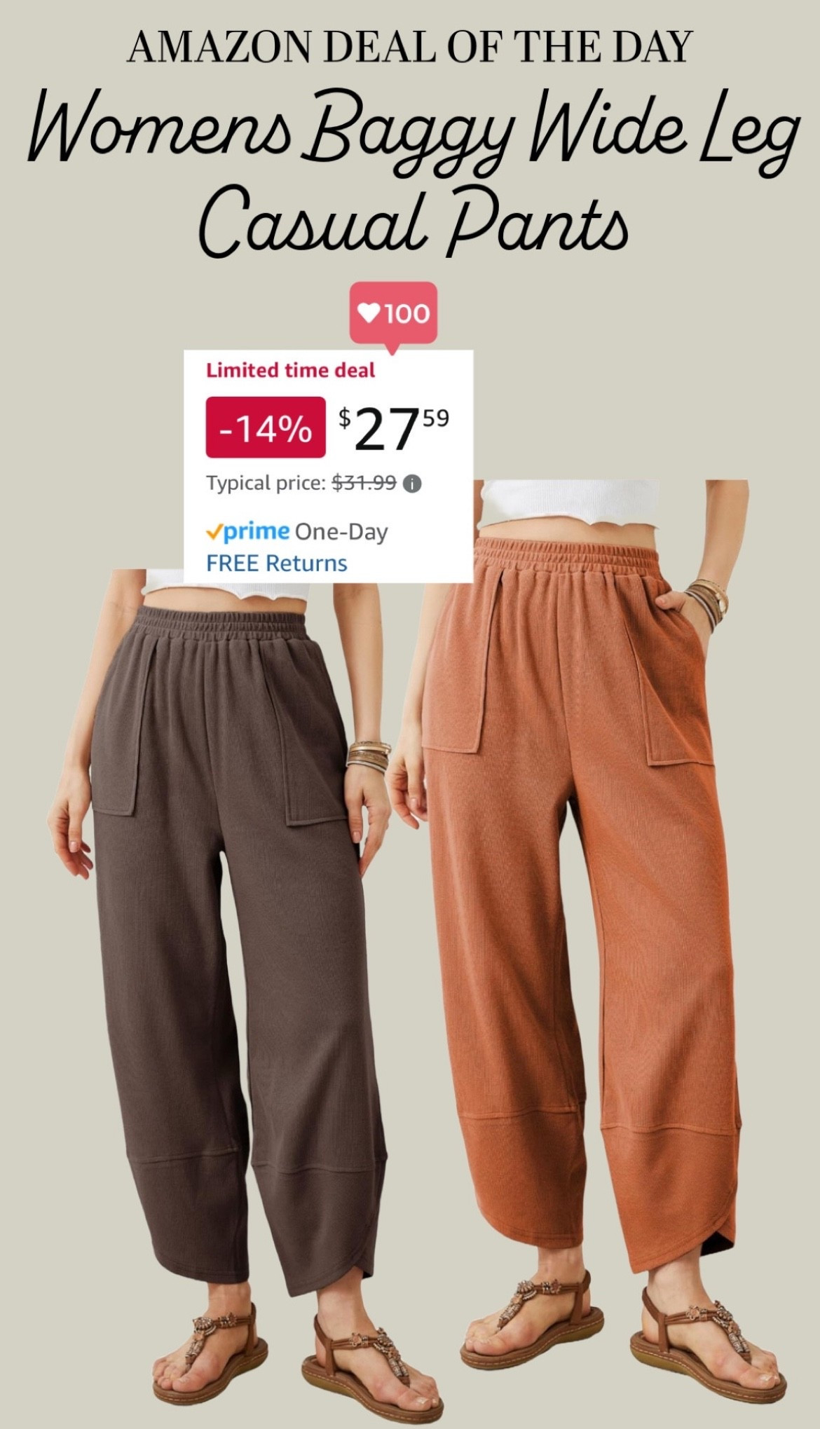 🚨 Amazon Deal of the Day: Womens Baggy Wide Leg Casual Pants!!!! 🚨

Thinking I may need a pair of these for the spring?! Maybe the Dusty Blue or the Pink!?! 🌸

Free People dupe, look for less, Amazon fashion, Amazon trends, wide leg pants, spring fashion

#LTKFindsUnder50 #LTKSaleAlert #LTKStyleTip