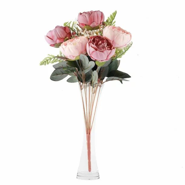 Efavormart 2 Bushes | 14 Pcs Blush/Mauve Peony Artificial Silk Flower Bouquets Vintage For Weddin... | Walmart (US)
