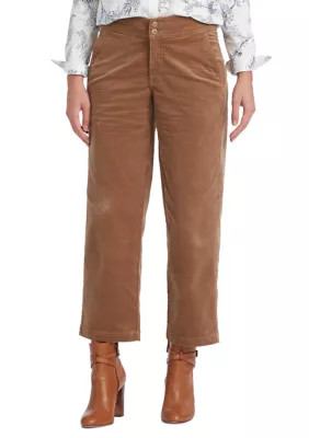 Chaps Women's Petite Cropped Corduroy Wide-Leg Pants - - | Belk