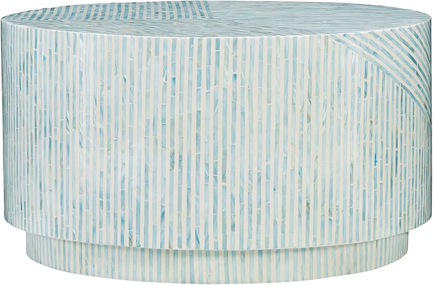 Linon Home Decor Products Blue Capiz Coffee Linon Kiro Table | Amazon (US)