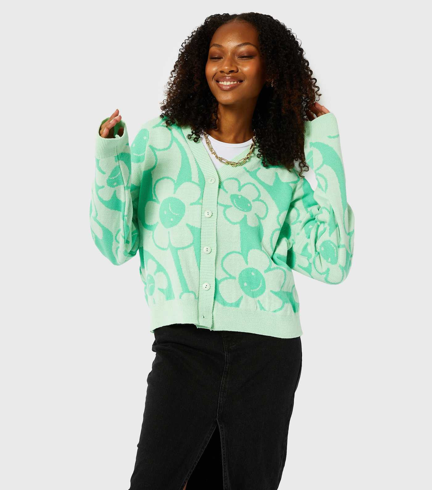 Skinnydip Green Floral Knit Cardigan | New Look | New Look (UK)