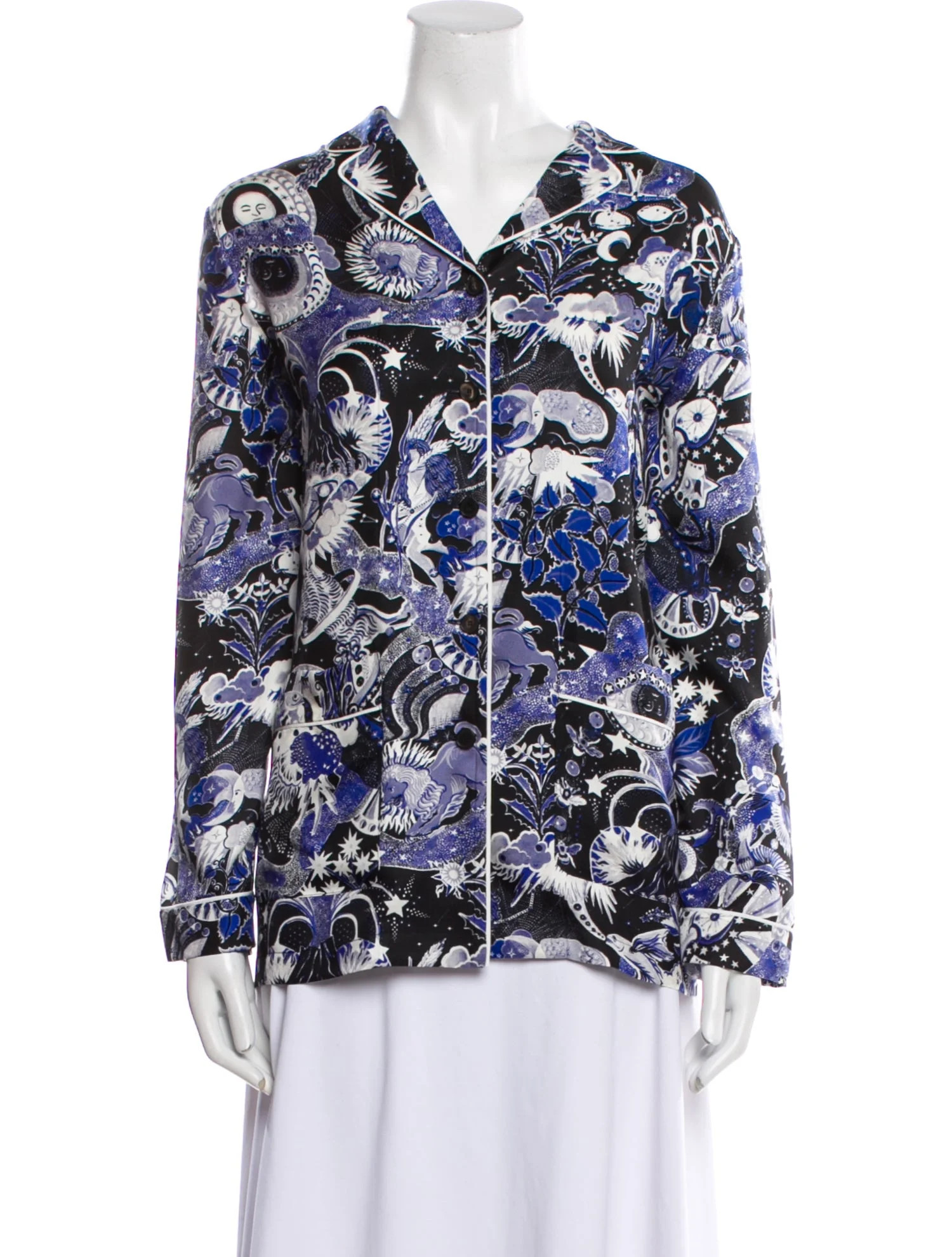 Silk Printed Button-Up Top | The RealReal